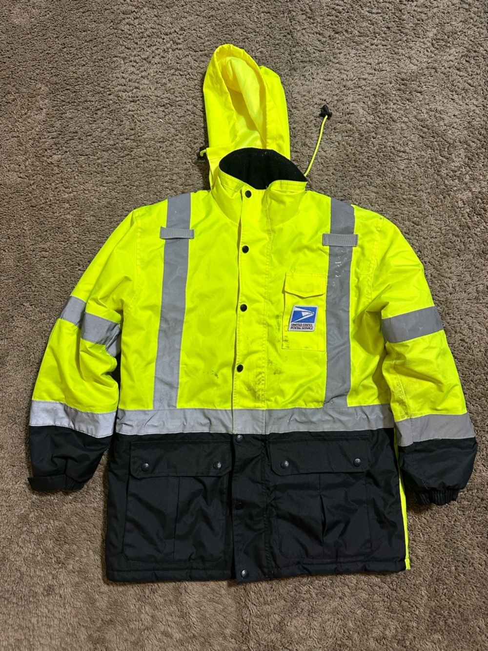 Vintage USPS safety Parka “reflective thermal” jacket 00s medium
